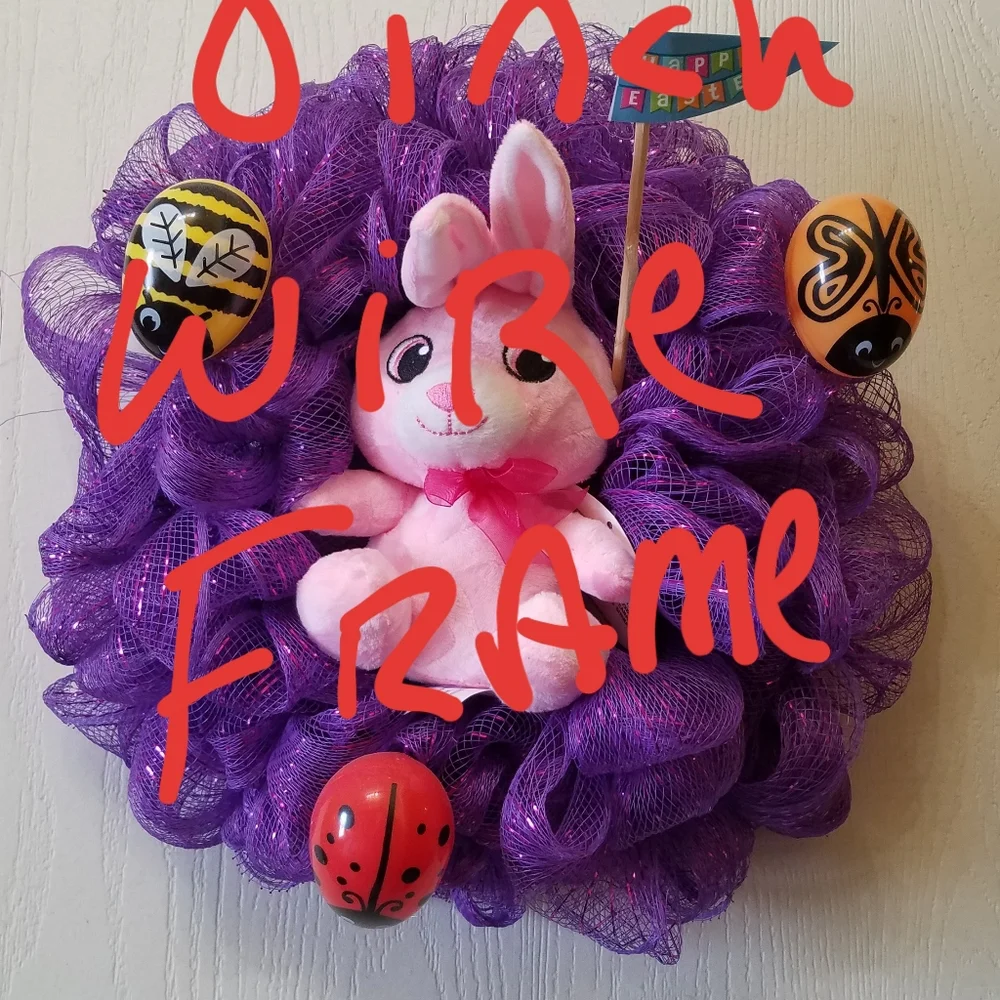 Handmade Easter Wall Decor or door wreath Made on a 8 inch wire wreath frame